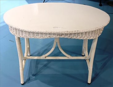 Oval Wicker Porch Table