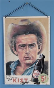 Vintage Tin Advertisement of Kist Soda Ft James Dean