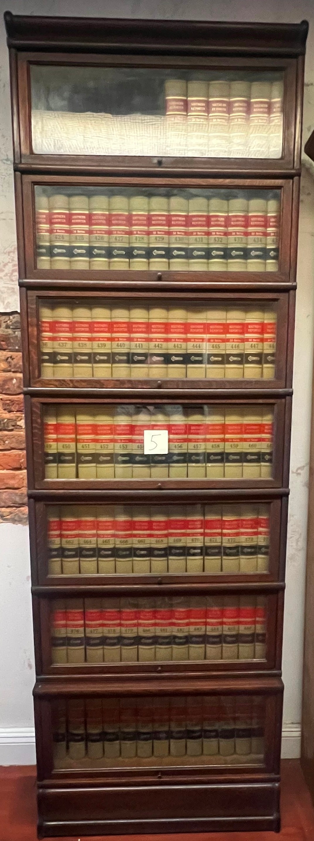 7 stack Barrister bookcase, sold in a single unit, 91 in. H, 34 in. W, 9.5 in. D. (1 of 3)