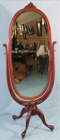 Victorian Mahogany Cheval Mirror