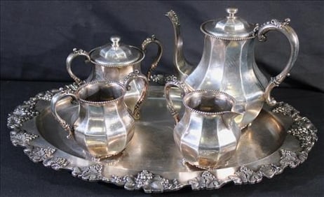 Pairpoint Quadruple Plate Silver Plated Tea and Coffee Service Set