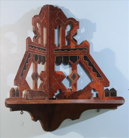 Antique Victorian Corner Display Shelf