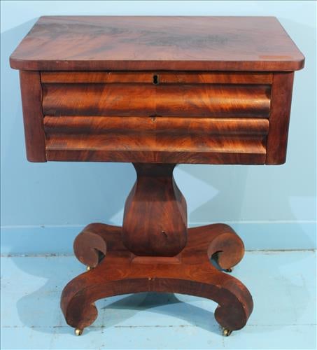 Empire Mahogany Work Table with Balooned Pedestal (1 of 3)
