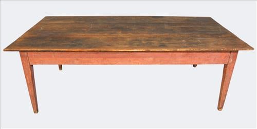 Primitive Red-Wash Farm Table, 19th Century