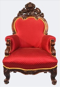 Victorian Rococo Revival Parlor Armchair Attr. to Meeks