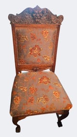 Set of Four RJ Horner Carved Oak Side Chairs