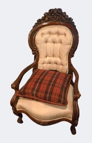 John Henry Belter Laminated Rosewood Armchair, “Henry Clay" Pattern, c. 1850–1860
