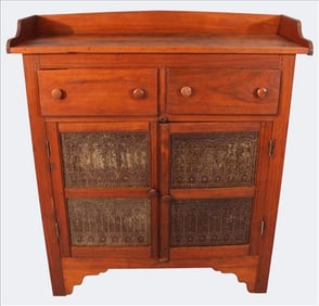 Southern Walnut Pie Safe with Unusual Tin Panels