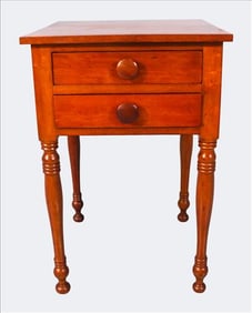 Southern Sheraton Cherry Work Table, Ca. 1840-18060s