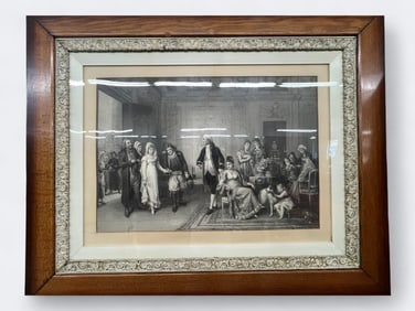 Historic Engraving “Presentation de la Mariée" by J. Bailey, from the Hunt-Phalen Mansion