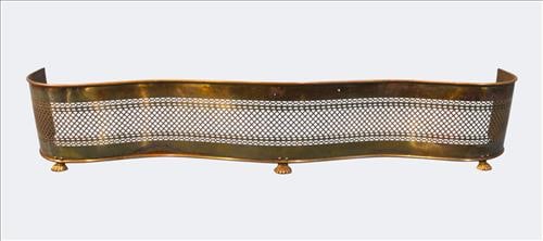 Brass Fire Fender with Paw Feet