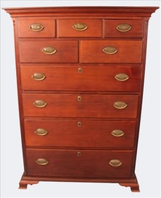 Chippendale Chest of Drawers with Column Supports