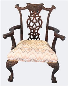 Chippendale Style Carved Mahogany Armchair