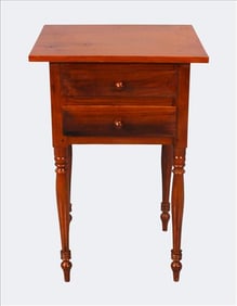 Southern Sheraton Cherry Two-Drawer Work Table
