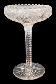 American Brilliant Cut Glass Tall Compote