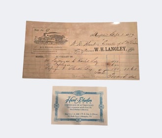 1857 Steamboat Passage Bill Including Enslaved Boy