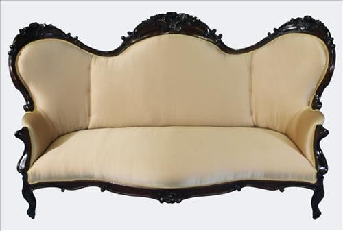 Large Victorian Carved Mahagony Triple-Back Sofa (1 of 4)