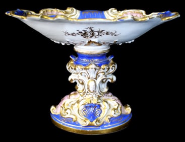 Old Paris Porcelain Compote, Mid 19th Century