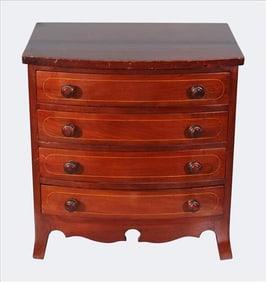 Miniature Mahogany Venner Chest of Drawers with Inlay