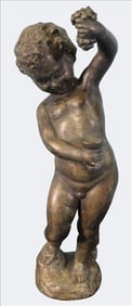Bronze Figure of a Putto with Grapes