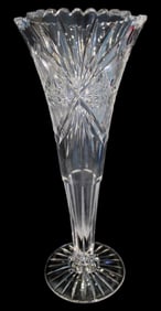 American Brilliant Period Cut Glass Trumpet Vase