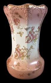 Large English Ironstone Umbrella Stand or Floor Vase, 19th Century