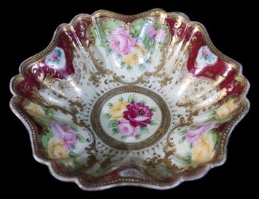 Hand-Painted Nippon Porcelain Bowl