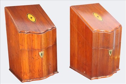 Pair of Inalid Knife Boxes