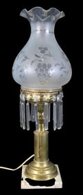 Cornelius & Co. Brass and Cut Glass Astral Lamp