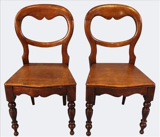 Pair of Victorian Baloon-Back Side Chairs