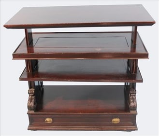 Victorian Mahogany Adjustable Dumbwaiter/Dessert Stand