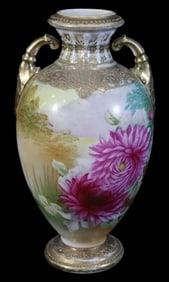 Hand-Painted Nippon Floral Vase