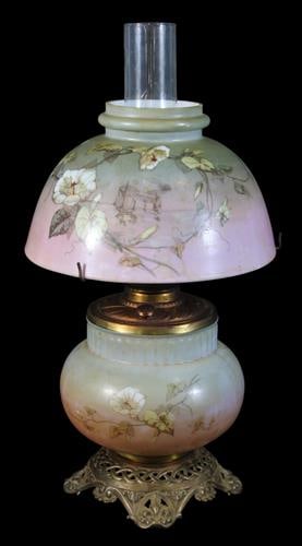 Victorian Hand-Painted Banquet or "Gone with the Wind" Lamp (1 of 5)