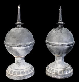 Pair of Cast Iron Post Finials