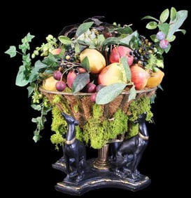 Decorative Centerpiece with fruit and Hound Figures