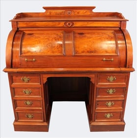Victorian Cylinder Roll Top Desk