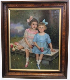 Mayer Algy (Hungarian, 20th Century) Portrait of Two Children, 1922