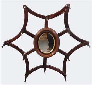 Victorian Expandable Hall Tree Mirror, Late 19th Century