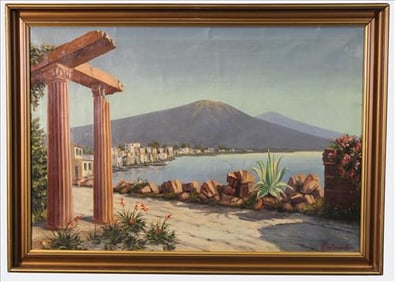 Paul Winardi (20th Century) Oil on Canvas, View of Vesuvius