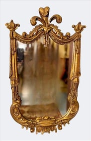 Louis XVI-Style French Giltwood Wall Mirror, 19th Century