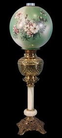 Hand-Painted Banquet Lamp, "Gone with the Wind" Style