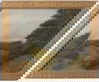 Late 19th Century Oil on Canvas Board Landscape