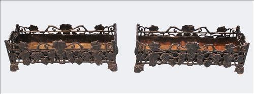 Pair of Cast Iron Porch Planters