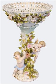 German Dresden Porcelain Figural Compote