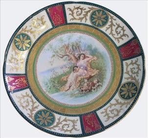 Hand-Painted Continental Porcelain Charger