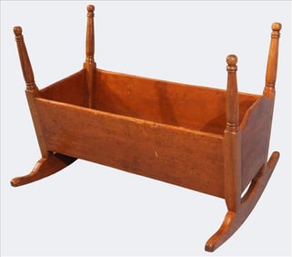 19th century American Pine Rocking Cradle