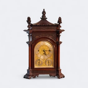 Tiffany & Co. Rosewood Chippendale Revival Musical Table Clock, Elliot Clock Co., London