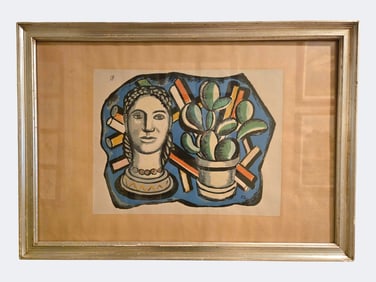 Color Screenprint, Fernand Léger (after), Tête et Cactus (Head and Cactus), c. 1954–55