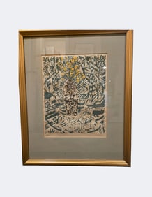 Signed Linocut Print, Seymour Rosofsky (American, 1924–1981), Balloons for Sale