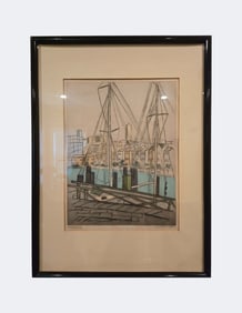 Etching by Augusta Rathbone (American, 1897–1990), Harbor Scene, Artist’s Proof